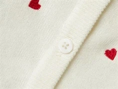 Name It strik cardigan cloud dancer med hjertebroderi